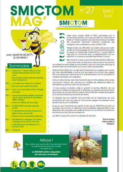SMICTOM; Mag; Magazine; informations; ordures; déchets;